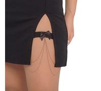 Zgehnao Graziosa catena per coscia, con fiocco, sottile, accessorio per gambe da donna, Suitable for leg circumference 35-65cm, tessuto della lega