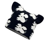 Zgehnao Grazioso cappello con animali, cappello invernale caldo per bambini, unisex, accessorio alla moda, Nero e bianco, 5-8