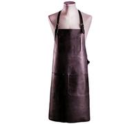 Zgehnao Grembiule da lavoro in pelle con tasche per uomo e donna, grembiule regolabile per macellaio, chef, barbecue