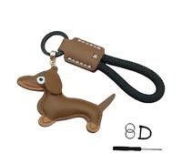 Zgehnao Portachiavi a forma di bassotto, grazioso portachiavi in pelle con bassotto, portachiavi giocoso con cane salsiccia, delicato portachiavi con ciondolo per borsa e portachiavi, 13#, 9.4x18cm