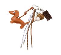 Zgehnao Portachiavi a forma di cane bassotto, stile unico, robusto materiale PU, elegante ciondolo per borsa e chiavi, decorazione per uso quotidiano, Marrone, 26 cm