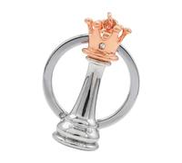 Zgehnao Portachiavi a forma di scacchi, elegante portachiavi internazionale a forma di scacchi con regina e scacchi, 3D, fatto a mano, per amanti degli accessori alla moda, Oro rosa, Length: about 9cm