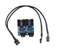 Zgehnao Scheda madre USB 2.0 9pin header 1 a 2/4 di estensione hub splitter adattatore convertitore USB 2.0 maschio a 2/4 femmina
