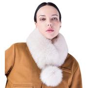 Zgehnao Sciarpa invernale da donna, in pelliccia, morbida, elegante, calda, elegante e calda, Tè al latte., 60*14