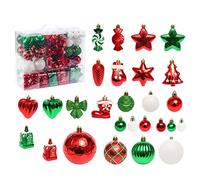 Zgehnao Set di 80 ciondoli dipinti a forma di albero di Natale per albero casa festa decorazione porta d'ingresso accessorio corona