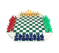Zgehnao Set di scacchi a quattro giocatori Combinazione unica Gioco di scacchi Viaggio Famiglia Gioco di scacchi con scacchiera pieghevole e pezzo degli scacchi