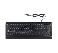 Zgehnao Tastiera USB LED 104Keys grande stampa tastiera del computer adatta ad anziani e visivamente per gli anziani uso