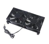 Zgehnao USB Alimentato PC Router 120mm 5V Doppia Ventola Regolatore di Velocità Ventola di Raffreddamento Per Ricevitore Modem Router
