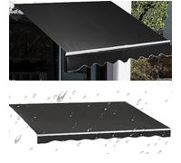 ZGFOZJGC 4 x 3,5 m Manual/Electric Waterproof Patio Awning Durable 280 GSM Poliestere Fabric Ideal for Ristoranti Shop Outdoor Spaces Design Frameless