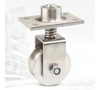 ZGFOZJGC Ruota per cancello Scorrevole, 68 mm, Acciaio Inossidabile, Capacità di carico 250 kg, Molla telescopica, Design a doppio cuscinetto, 1 Count
