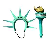 Zghhc 1 Set Statua della libertà Set di Fasce E Torce Statua della libertà Souvenir Statua della libertà Accessori per Costumi Cosplay Lady Liberty Torcia Finta