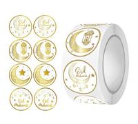Zghhc Adesivi Eid Mubarak, 500 Pezzi, Adesivi Ramadan Mubarak, Etichette Autoadesive per Sacchetti Regalo Eid, per Decorazioni di Sigilli per Buste di Scatole di Caramelle