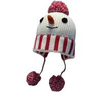Zghhc Berretto con Pompon a Forma di Pupazzo di Neve, Versatile, con Protezione per Le Orecchie, Cappello Lei Feng Lavorato a Maglia a Forma di Pupazzo di Neve per attività All'aperto