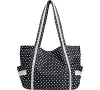 Zghhc Borsa a Tracolla a Pois per, Borsa alla Moda, Grande capacità, Borsa a Mano in Tela Versatile, per Lavoro E Letteratura