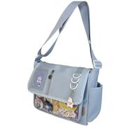 Zghhc Borsa a Tracolla Itabag, Borsa Scuola Giapponese Harajuku per, Borsa a Tracolla in Nylon Y2k Piastra Trasparente per Visualizzazione Badge Fai-Te
