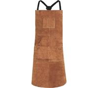 Zghhc Grembiule per Saldatura in Pelle Grembiule per Saldatura Resistente alla Fiamma Resistente Calore Grembiule Lavoro Resistente con 6 Tasche Forniture per Officina