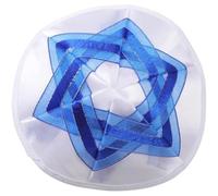 Zghhc Kippah in Raso, Cappello Ebraico per Uomo E, Kippah con Nastro E Stella di David, Comodo Cappello Yarmulke, Accessorio per Cappello Kippah di Judaica.