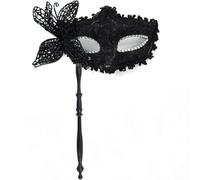 Zghhc Maschera per Travestimento con Bastone di Tenuta Maschere per Feste con Bastone Tenuto in Mano a metà Faccia Veneziana del Mardi Gras per Il Ballo di Fine Anno della Festa di Halloween