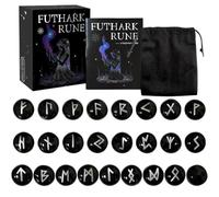 Zghhc Set di Pietre Runiche, Pietre Runiche con Incisione Pagana, Pietre di Vetro per Principianti, Set di Rune delle Streghe con Borsa con Coulisse per Divinazione con Cristalli, Wicca