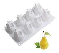Zghhc Stampo per Torta in Silicone 3D Pera, Stampo in Silicone a 8 cavità Stampi per Mousse per Dessert Stampo per Cubetti di Ghiaccio Torta Gelatina Stampo per Tartufo Cioccolato Stampo per alla