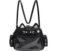 Zghhc Zaino per Studentesse E Studentesse di Grande capacità. Orecchie di Gatti dei Cartoni Animati. Borsa a Tracolla Giapponese Itabag con Finestra Trasparente per Display a Spilla