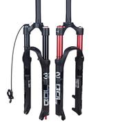 ZGHNASHUN Forcella MTB 1 PCS MTB Forcella della Bici Dual Air Rosso Sospensione Anteriore Bicicletta Tubo Dritto 26/27.5/29 Pollici in Lega di Magnesio A Sgancio Rapido(26in Black SR)