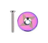 ZGHNASHUN Tappo Manubrio MTB Tappo Stelo Superiore for Cuffia M6x30 for Bicicletta da Strada in Lega di Alluminio for Forcella Anteriore con canotto 28.6/31.8(Oil Slick B)