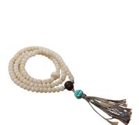 ZGHQHCDRH, 108 rosari bianchi con radice di Bodhi, bracciale con collana di perline naturali di Bodhi Buddha for il canto della preghiera