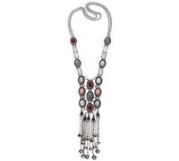 ZGHQHCDRH 1pc Collana con frange etniche retrò per donna Collana con ciondolo in turchese bohémien, catena di gioielli per l'autunno e la moda per San Valentino e la festa della mamma