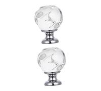 ZGHQHCDRH 2 pomelli in cristallo, pomelli rotondi in vetro con decorazione a forma di rosa, for armadio, cassettiera, vassoio for toeletta e pomello for porta interna.