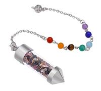 ZGHQHCDRH 7 Chakra Pendulum Crystal Pendant Wish Bottle Necklace