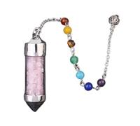 ZGHQHCDRH 7 Chakra Pendulum Crystal Pendant Wish Bottle Necklace