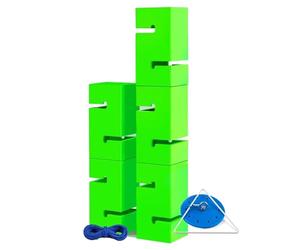 ZGHQHCDRH Accessori per Giochi di Gruppo, Gioco di Team Building IEOWY for Adulti, Gioco Torre con Blocchi a Installazione immediata, Set Giochi campestri for Le scuole(Green,5PCS)
