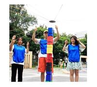 ZGHQHCDRH Accessori per Giochi di Gruppo, Set di Giochi IEOWY Field Day for Adulti, da 5 a 20 Persone, Gioco Squadra con Torre impilamento Blocchi Costruzione e rompighiaccio(Blue,8PCS)