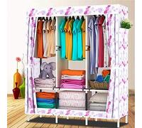 ZGHQHCDRH armadio portatile, 2 tasche laterali e 3 aste appendiabiti, facili da montare, utilizzabili in camera letto, guardaroba, vestiti, scarpe, giocattoli, G/H