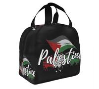 ZGHQHCDRH Bandiera della Palestina Borse Isolate Pranzo Borsa Termica Contenitore per Il Pranzo Grande Tote Lunch Box Borse Alimentari Viaggi di Lavoro