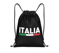 ZGHQHCDRH Bandiera Personalizzata dell'Italia Borsa con Coulisse per l'allenamento Zaini Yoga Uomo Donna Sport patriottici Italiani Palestra Sackpack