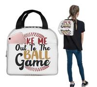ZGHQHCDRH Baseball Take out To The Ball Game Lunch Bags Insulated Bento Box Portable Lunch Tote Borse da Picnic per Viaggi Studenteschi