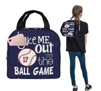 ZGHQHCDRH Baseball Take out To The Ball Game Lunch Bags Insulated Bento Box Portable Lunch Tote Cooler Thermal Bag per Donna Bambini Lavoro