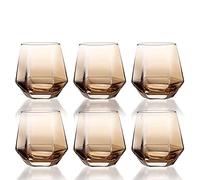 ZGHQHCDRH Bicchieri da birra, Bicchiere da pinta personalizzato, bicchiere bere in vetro 6 pezzi 10 once bicchieri for acqua in senza piombo artigianali for romantici(Yellow)