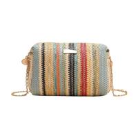 ZGHQHCDRH Borsa a tracolla versatile da donna con borsa di paglia arcobaleno, bella atmosfera, bella catena fotografica, zaino portatile(Blue)