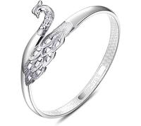 ZGHQHCDRH Bracciale, Bracciale Rigido da Donna in Argento Sterling 999, Braccialetto con Fenice intagliata Vuota, Gioielli in Argento Sterling, Regali di Compleanno for Le Sorelle