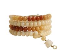 ZGHQHCDRH, Bracciale con perline di radice Bodhi sfumata 108 Collana Bodhi Perline di Buddha Rosario appeso al collo for uomo donna