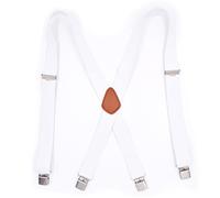 ZGHQHCDRH Bretelle, Bretelle nere resistenti for uomo elastiche regolabili con X-Back Accessori di abbigliamento alla moda da(White)