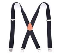 ZGHQHCDRH Bretelle, Bretelle nere resistenti for uomo elastiche regolabili con X-Back Accessori di abbigliamento alla moda da(Black)