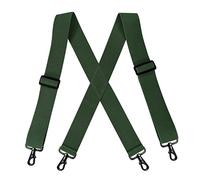 ZGHQHCDRH Bretelle, Bretelle pesanti grandi alte 5 cm di larghezza con 4 ganci girevoli passante for cintura X bretelle da lavoro posteriori elastiche regolabili for uomo donna moda(Armygreen)