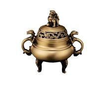 ZGHQHCDRH Bruciatore di incenso, Porta incensiere for bruciatore di incenso Bruciatore in Ottone Cinese Come Il Piede del Drago Fenice con Coperchio in Rame