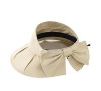 ZGHQHCDRH Cappello estivo da donna con fiocco e tesa larga, parasole, for vari usi (taglia unica)(Beige)