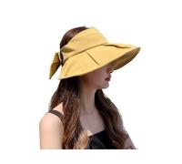 ZGHQHCDRH Cappello estivo da donna con fiocco e tesa larga, parasole, for vari usi (taglia unica)(Yellow)