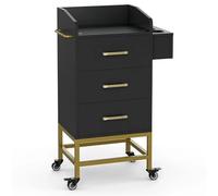 ZGHQHCDRH carrellino cucina Portaoggetti per salone di bellezza, mobile per postazioni per parrucchiere con piano in vetro per stilista con supporto per asciugatrice Carrello Mobile per Bevande